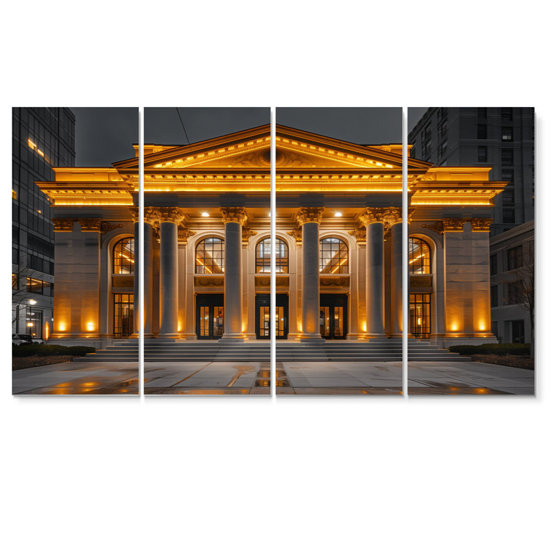 «Yellow Yellow Prosperity And Pride Banks» - ensemble d'art mural Banks, H 32 po x l 64 po
