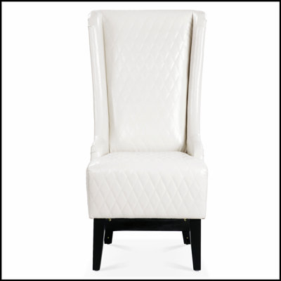 Stylish Faux Leather Accent Chair with High-Back Support and Durable Birch Legs for Comfortable Seating