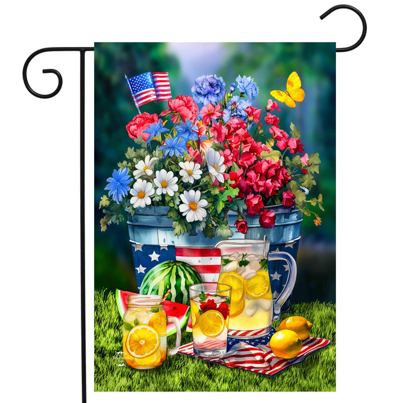 Drapeau américain du jardin de la limonade
