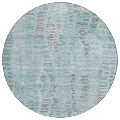 Machine Washable Indoor/Outdoor Jozwiak ACN2382 Circles Rug