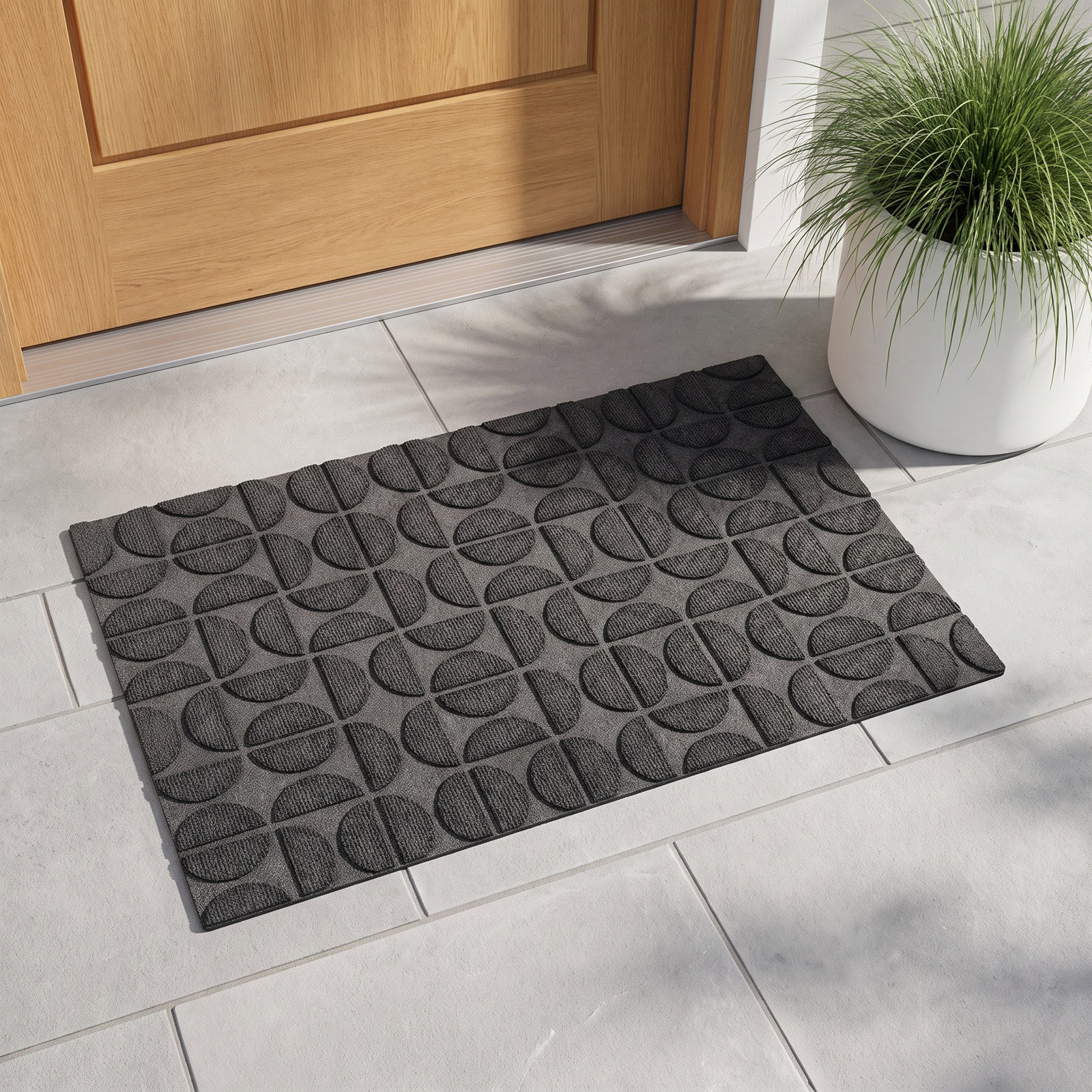 WaterHog Luxe Hourglass Non-Slip Doormat, Graphite
