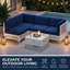 Ensemble de conversation modulaire en osier pour terrasse pour 4 personnes avec coussins-2054563173-2054563096
