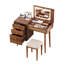 Coiffeuse de style rétro bohémien, bureau Vantiy avec miroir et lumières DEL, coiffeuse avec plateau rabattable-559842654