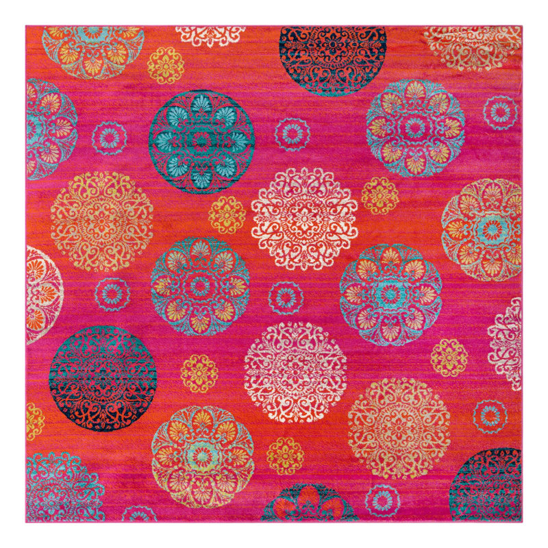 Akridge Floral Indoor Rug, Square 10'