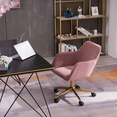 Bollay Fabric Upholstered Swivel Office Chair