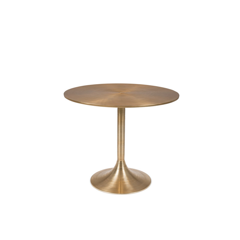 Hypnotising Round Metal Dining Table, Gold
