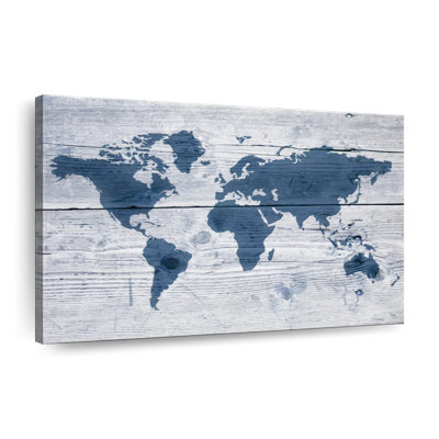 Wooden World Map II Canvas Print