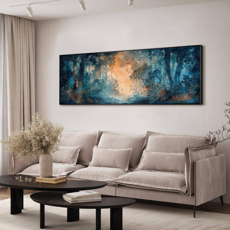 Très grande reproduction d'art sur toile - Enchanted Forest in Twilight Tones, H 24 po x l 72 po