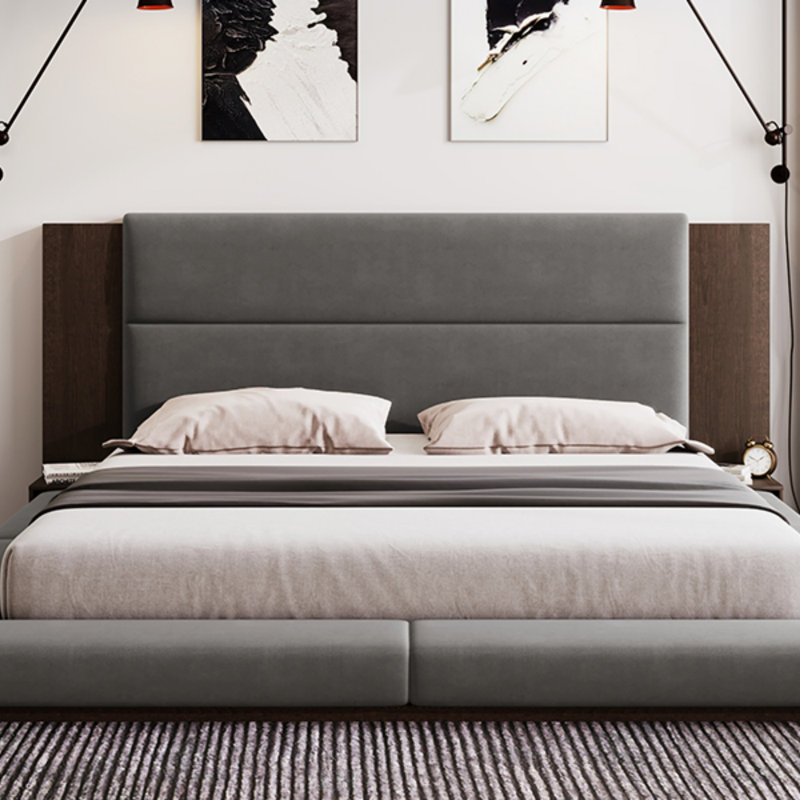Lit plateforme tapissier Modern