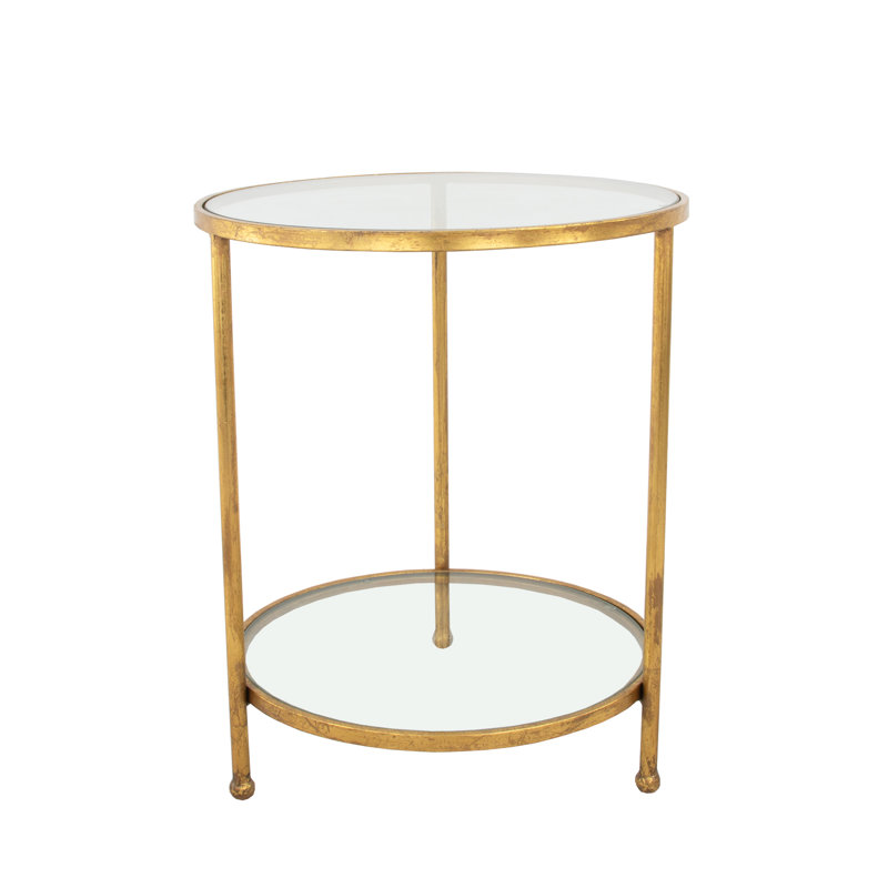 Lilia End Table, Antiqued Gold Leaf