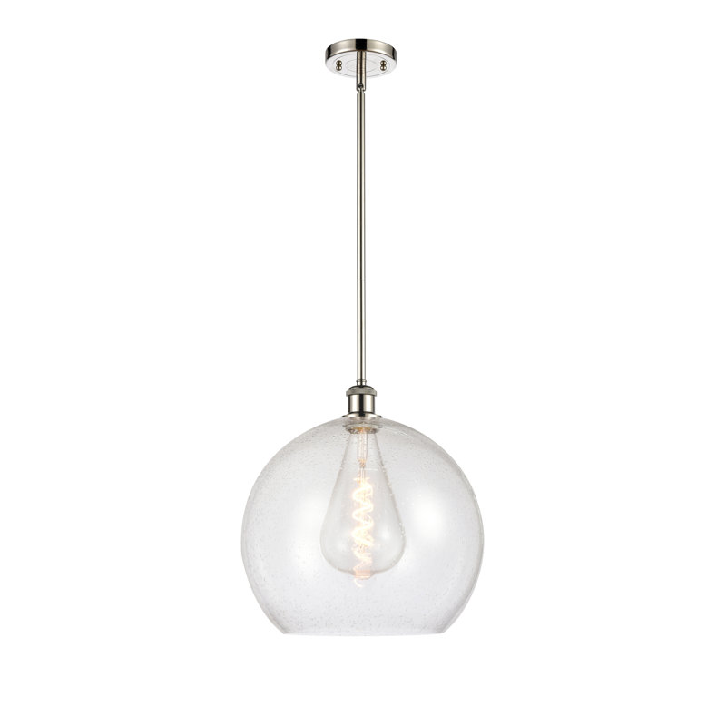 Cindi 1 - Light Single Pendant, No Bulb Included, 16.38" H x 13.75" W x 13.75" D, Polished Nickel