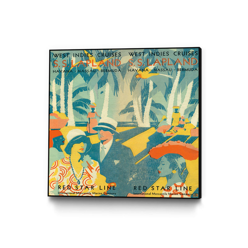 "Vintage Travel Brochure VI" par Portfolio - impression sur papier avec cadre flottant, H 30 po x l 30 po x P 2 po