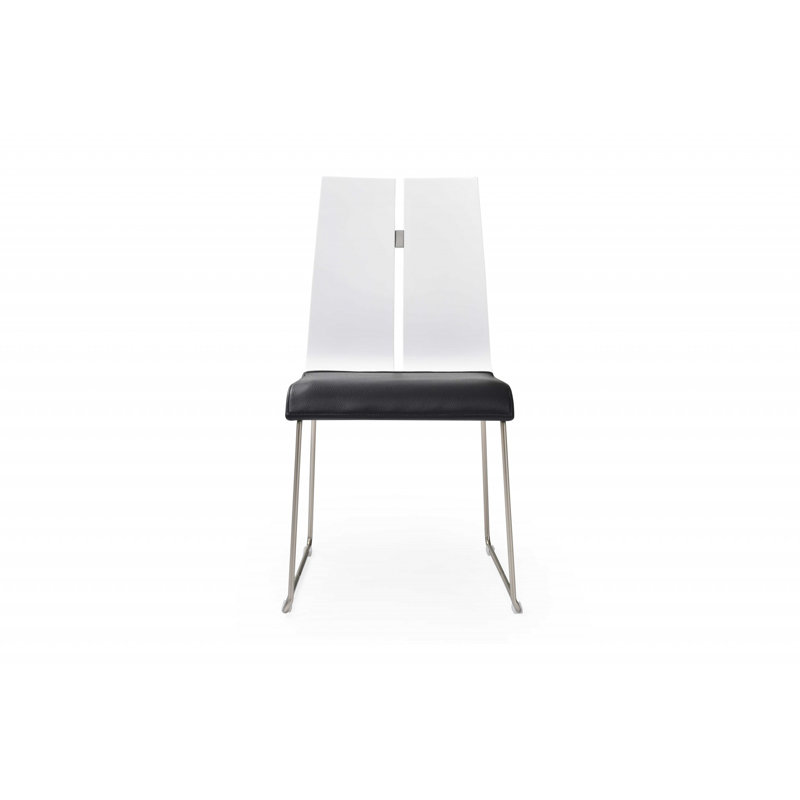 Chaises parsons en similicuir Ajus, Noir, Blanc