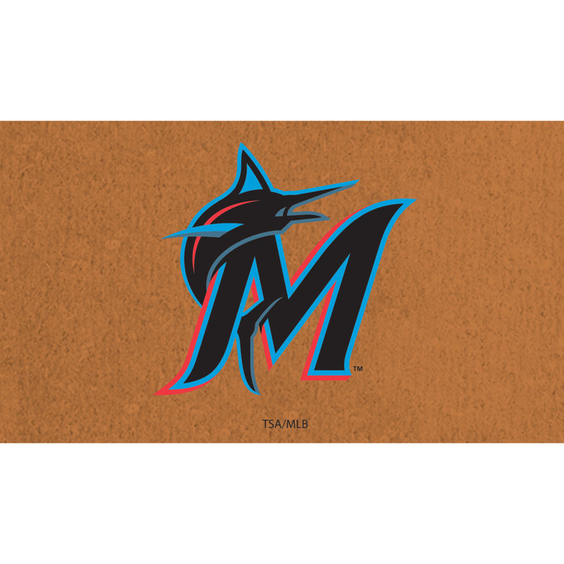 Tapis en fibre de coco Miami Marlins 16 po x 28 po