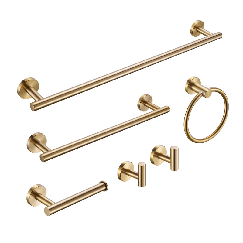 6 - Piece Bathroom Hardware Set, Light Gold
