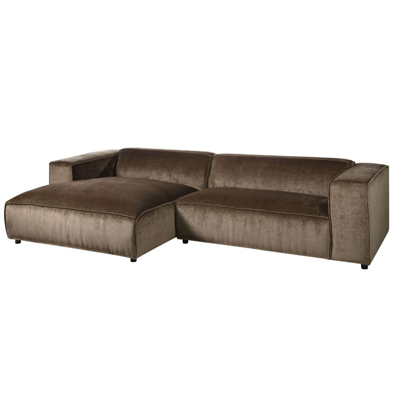 VALENCIA 3 Seater Corner Sectional, Brown, white and pink, Left -sided
