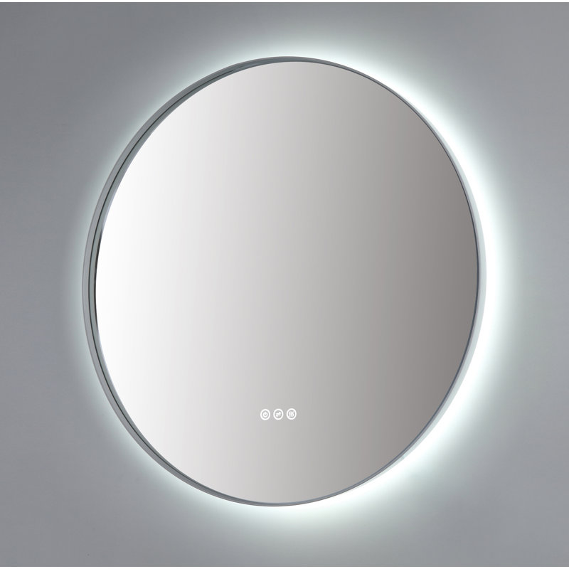 Shell LED Mirror, White, 29.52" x 29.52", Round