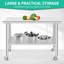 Table de travail NSF en acier inoxydable, table de travail robuste en métal avec roulette, poste de travail commercial pour la cuisine