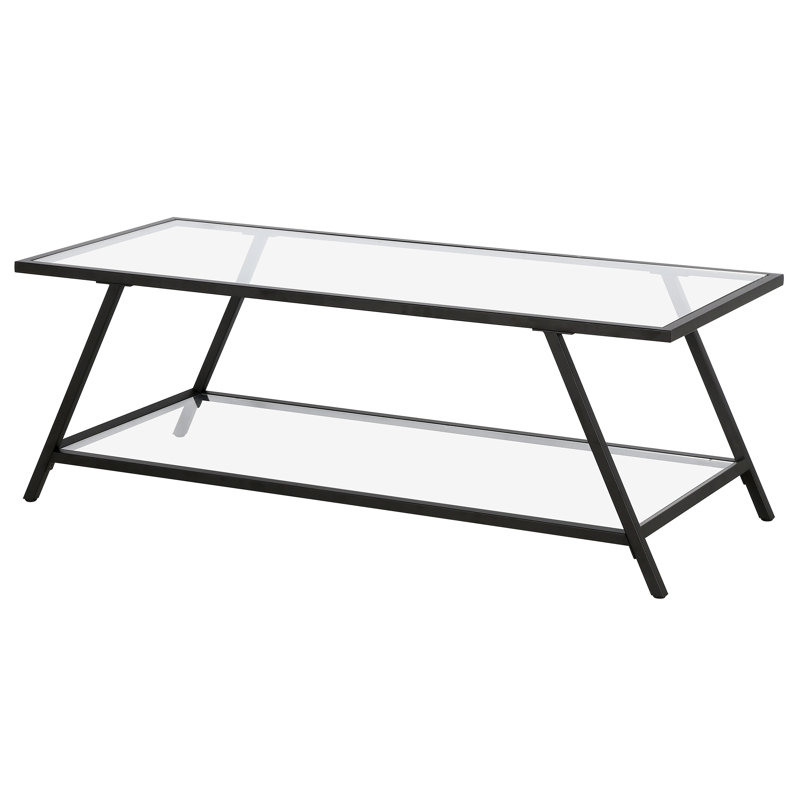 Table basse en acier et verre 48 po Yair, Bronze noirci