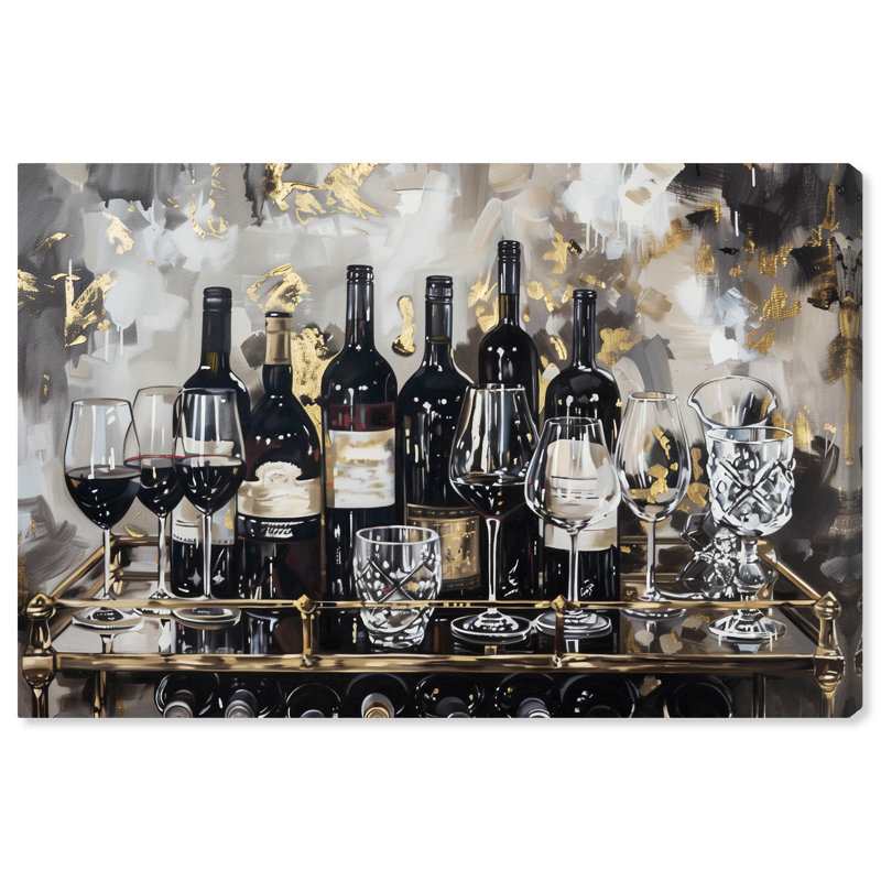 Notoriart Now Serving Champagne, Toile tendue, H 20 po x l 30 po x P 1,5 po