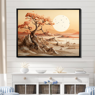 Paysage de dune rétro vintage - art mural minimaliste côtier