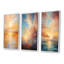 «Bold Sunset Golden Collage», 3 pièces sur toile-1049781908-1049781897