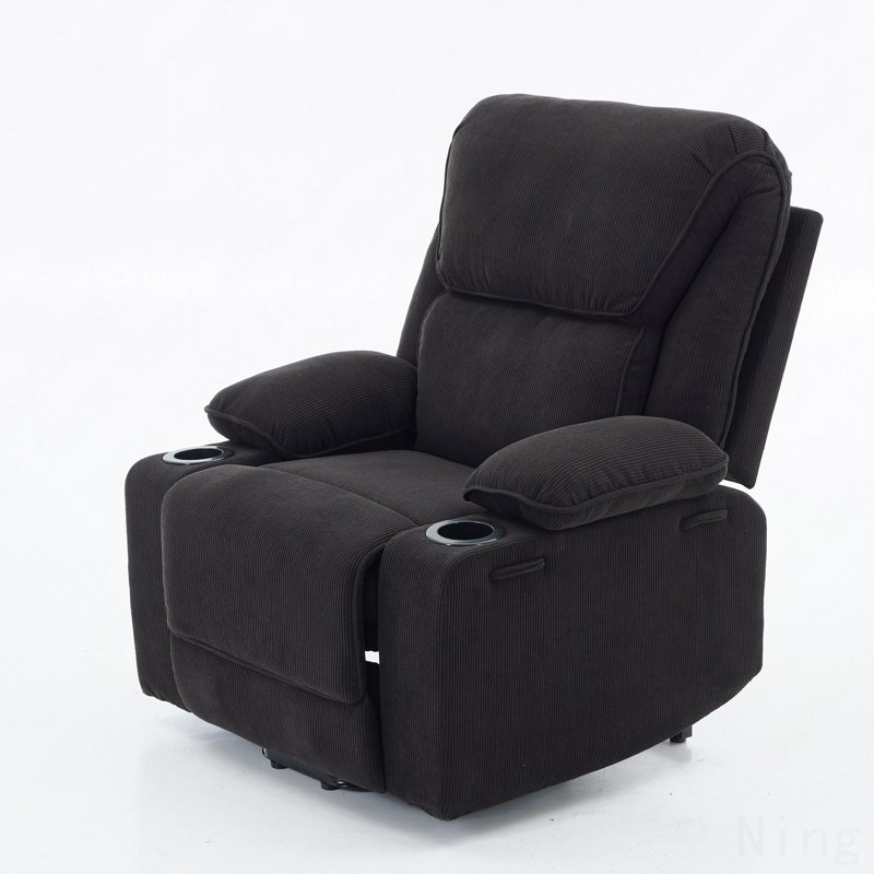 Fauteuil inclinable à massage chauffant télécommandé pour personnes âgées, Noir