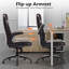 Fauteuil de direction ergonomique, hauteur réglable et accoudoirs rabattables-1468300004