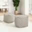 Repose-pieds pouf surdimensionné de 20 po avec pouf Apollo doré et crème