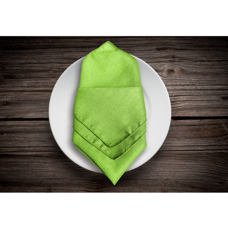 Aizhan Polyester Square Napkin, Lime, 10" x 10"