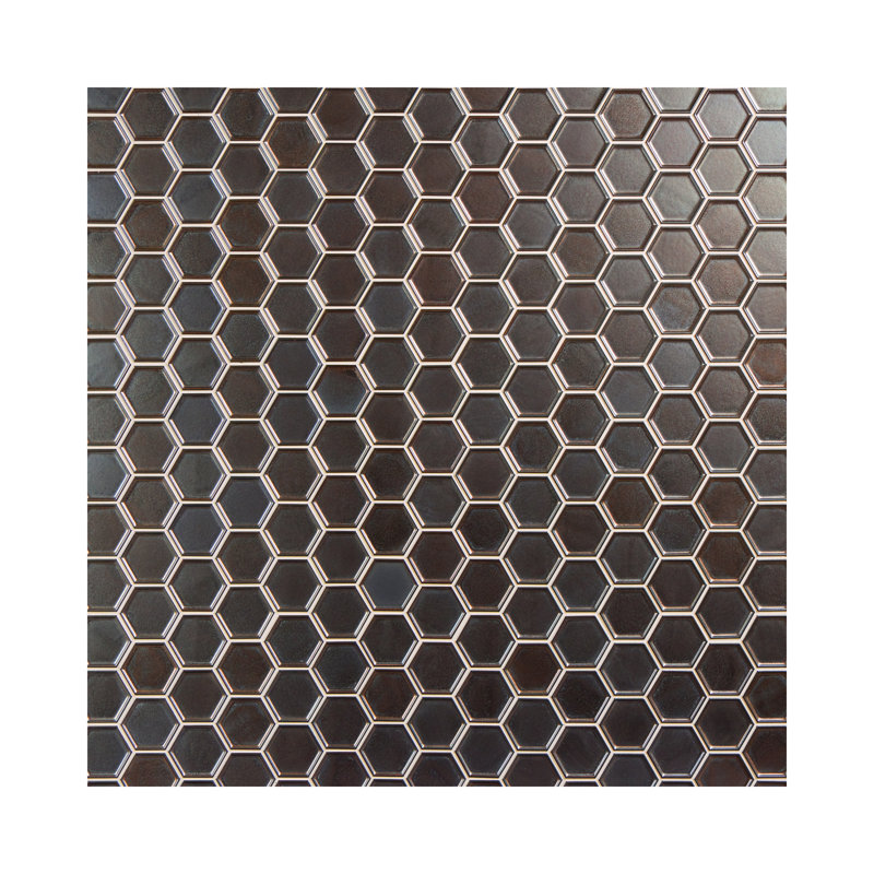 Artefino Jewel, mosaïque hexagonale encadrée de 2 1/2 po (10 pièces par boîte) (10,50 pieds carrés par boîte), Laiton antique