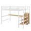 Lit mezzanine double en métal avec bureau, garde-robe et lumière DEL-1391901463