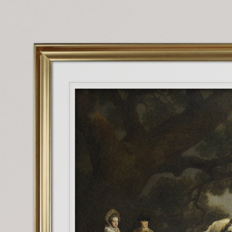 « melbourne familles », impression, Cadre doré, H 31 po x l 43 po x P 1,5 po