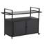 Rolling Rattan Beverage Bar Counter Table W/Glass Top For Porch Backyard Garden Poolside Party-536841663
