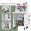 Armoire à coudre pliante 2 en 1 avec bureau rabattable, support à 23 bobines, station de chargement latérale, rangement à l'épreuve de la poussière et roues verrouillables - poste de travail peu encombrant pour la maison-126423073
