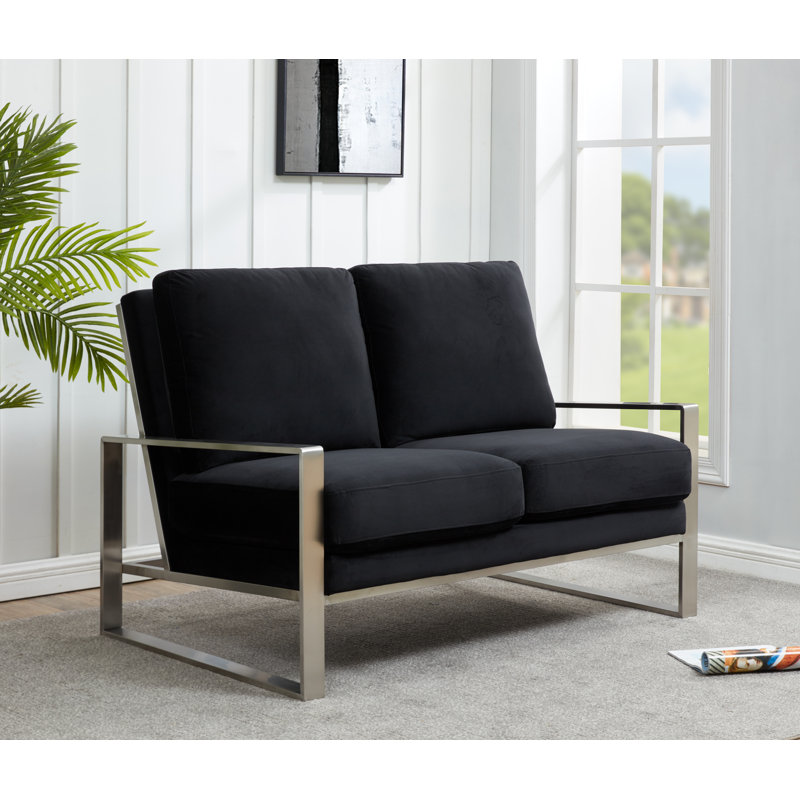 Causeuse moderne Iosif, Velours noir