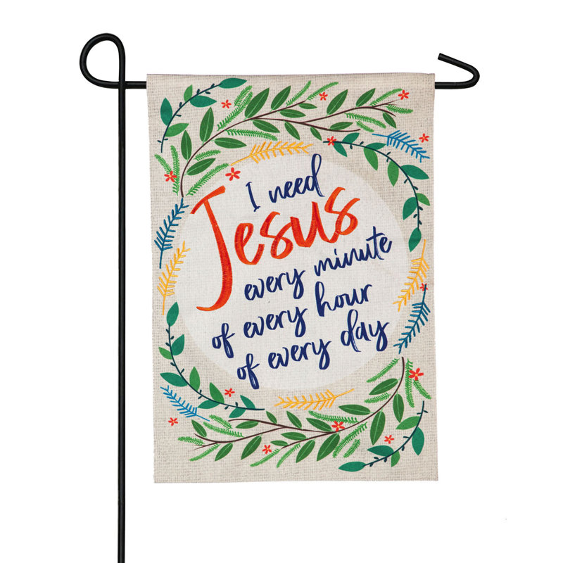 J’ai besoin de lin jesus 2 côtés 18 x 13 po. drapeau de jardin
