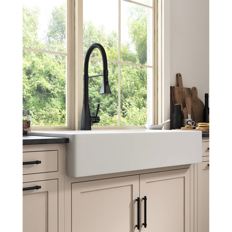 Kitchen Faucet With Pull Down , Matte Black Stainless Steel Texture, Corrosion Coating, 360 Rotating Nozzle For Simple Water Usage Steel, Access