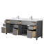 Meuble-lavabo double autoportant 84 po avec plateau en marbre Beckett-61131905-52605370-52605371