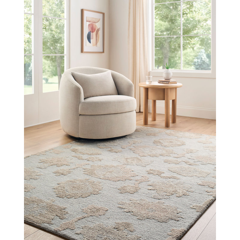 Baku Handmade Area Rug, Pewter/Sandstone/Taupe, Rectangle 9' x 12'
