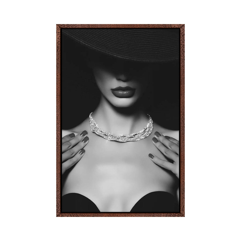 Girl’s Best Friend - Print on Canvas, Classic Brown Wood Framed, 101.6cm H x 66.04cm W x 3.81cm D