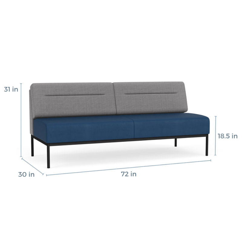 Canapé Darsey, Sans alimentation, Noir, Chambray gris; Patriot Plus Blue Ridge