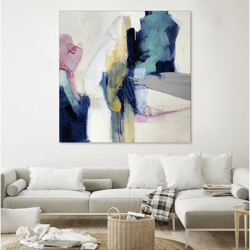 Giant Abstract Multicolor Canvas Art Print, 84 x 84 inches