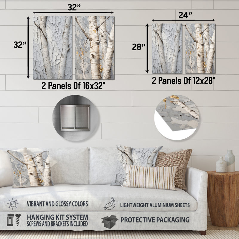 Abat-jour gris Sycomores gris - Arbre Sycamore, H 32 po x l 32 po