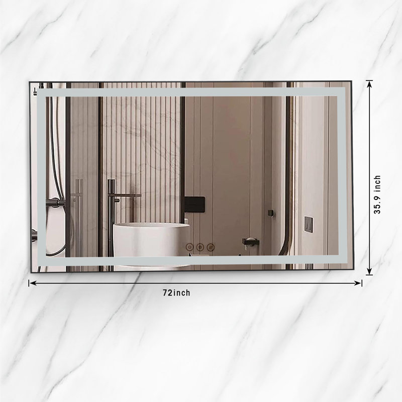 Miroir lumineux à DEL avec désembueur et température de couleur réglable