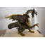 Statue de dragon abstrait et géométrique en bronze à finition deux tons Nifao Collection 32 po x 36 po x H 25 po