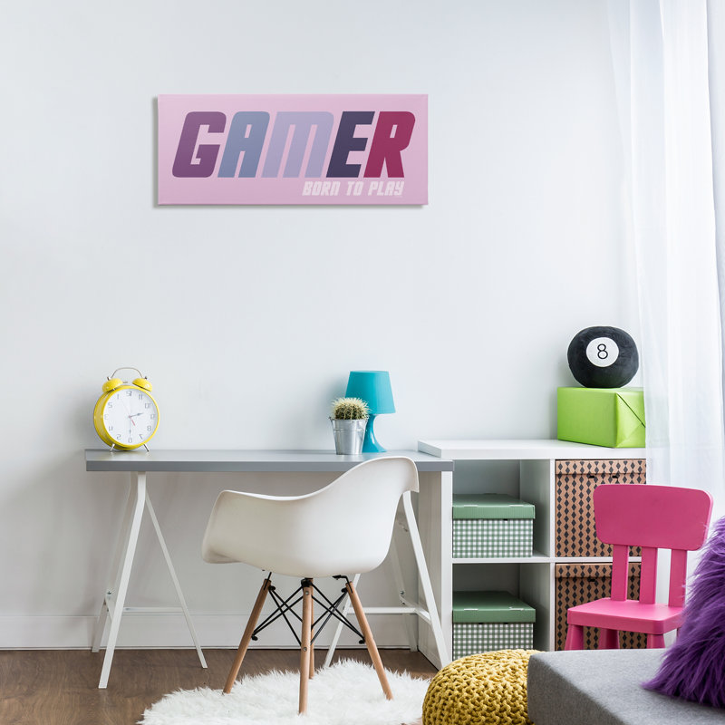 Toile Gamer Born To Play, design par Yass Naffas Designs, H 13 po x l 30 po