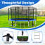 Trampoline de cour arrière de 14 pi avec enceinte de sécurité, cerceau de basketball, gicleur, lumières, trampoline d'extérieur-110875237