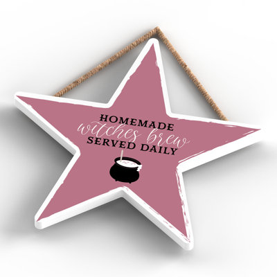 Homemade Witches Brew Wooden Star Plaque