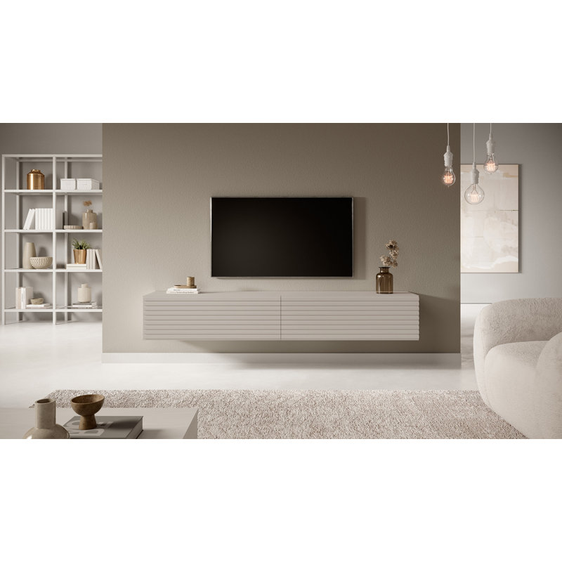 Makenley Unfinished Floating TV Stand, 140 cm, Grey